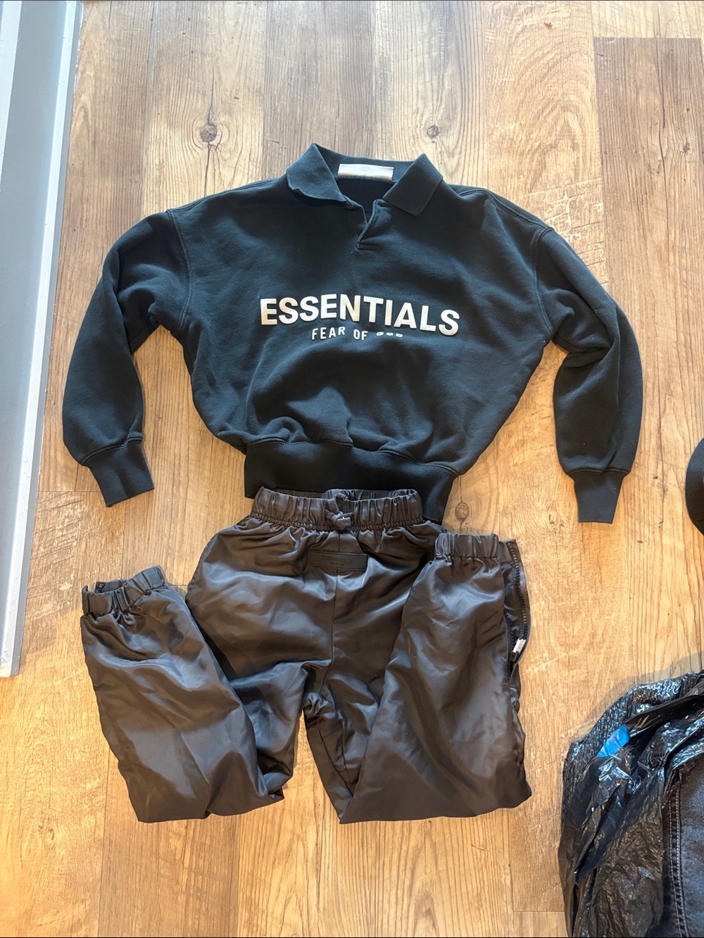 Essentials Kids Black Logo Sweatshirt with Black Joggers